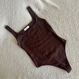 Babaton Contour Tank Bodysuit Rich Mocha Brown